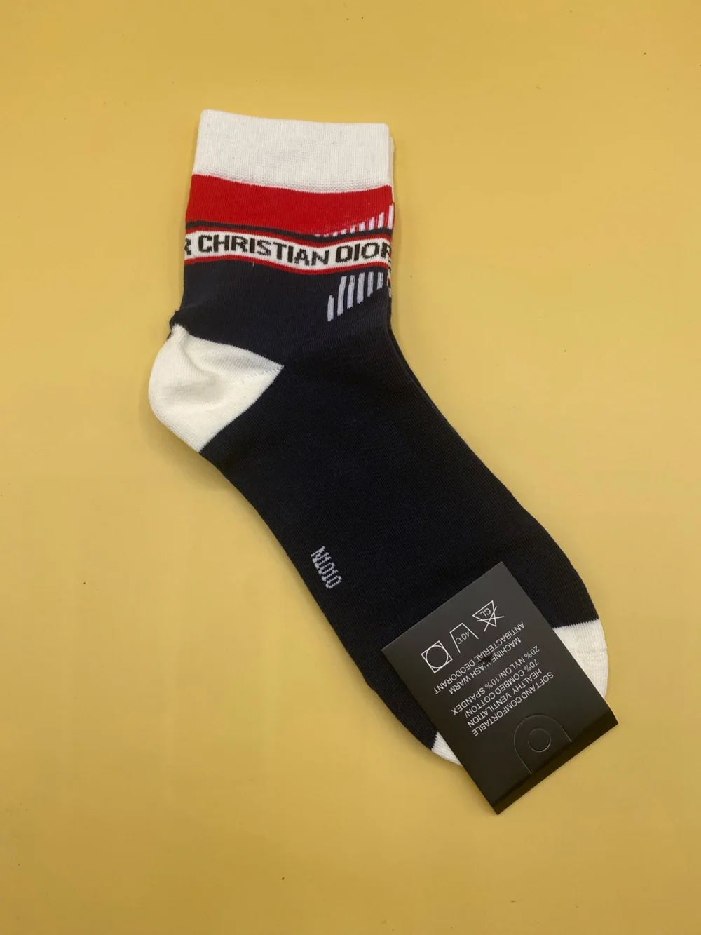 Dior Men’s Navy, Red & White Branded Crew Socks
